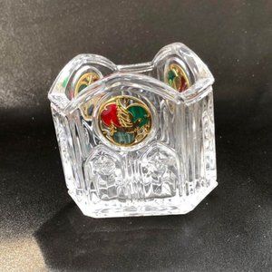 Gorham Crystal Vintage Holiday Collectable Votive Holder "Rose Window".